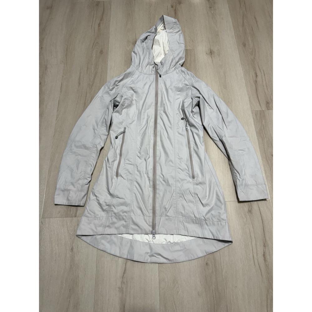 Lululemon Jacket Women Size 6 Off White Rain Coat Waterproof Lightweight Parka
